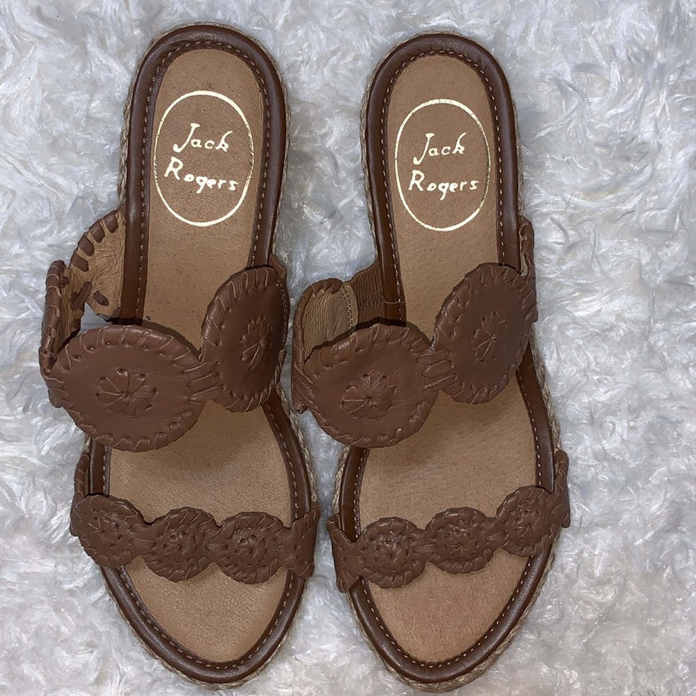 Jack Rogers Brown Wedge Sandals